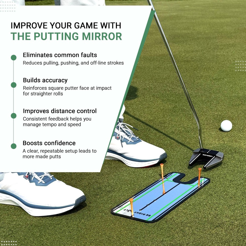 Golf Putting Mirror - Putting Mirror Training Aid - Putting Alignment Practic...