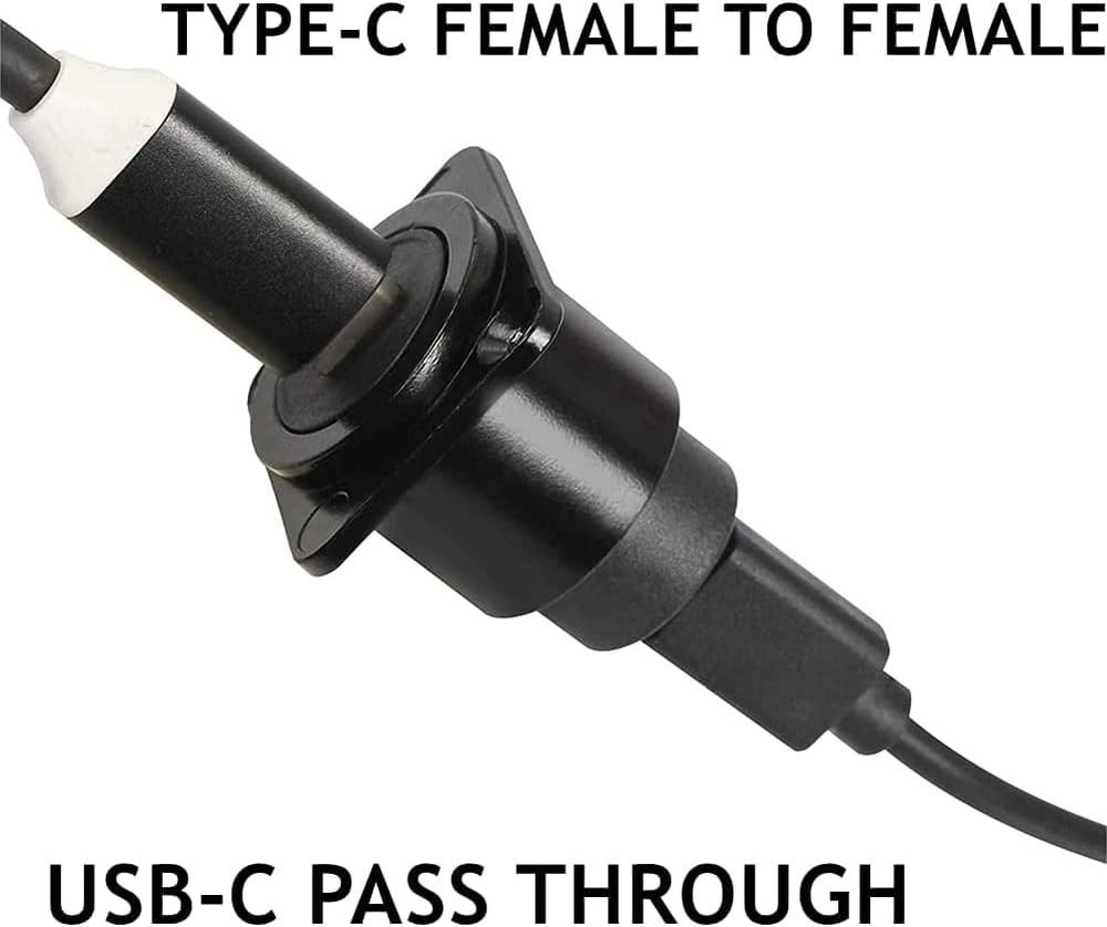 PENGLIN 2PCS USB 3.1 Type C Panel Mount Coupler, D-Type 2PCS(D-TYPE), black