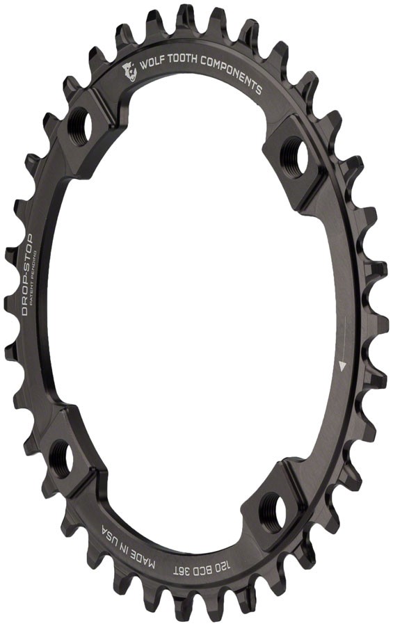 Wolf Tooth Components 36t 120bcd Drop-Stop Single Chainring Black