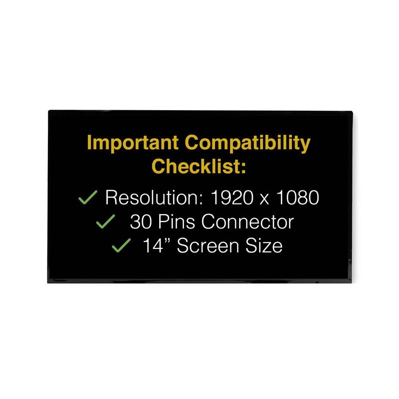 B140HAN06.E 30 Pins FHD Screen Replacement LCD Display With Tools