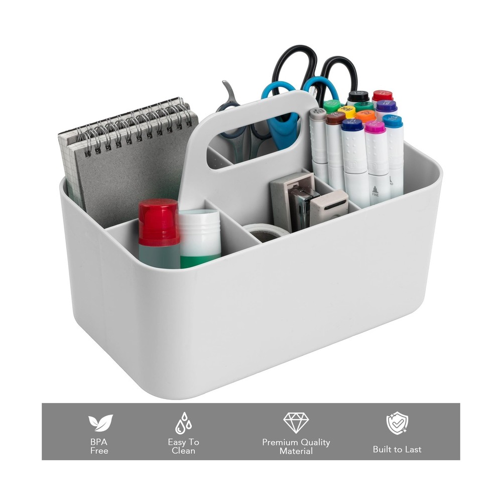 Tiawudi Multipurpose Caddy Organizer, Plastic Caddy with Handle, Stackable De...