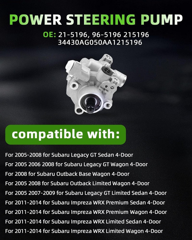 SCITOO Power Steering Pump Compatible for 2010 2011 2012 2013 for Subaru Fore...