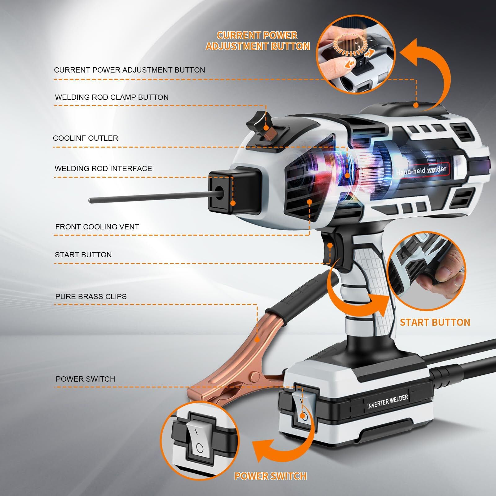 YesRight Welding Machine Handheld 110V 120Amp Portable ARC Welder Gun Hand Held