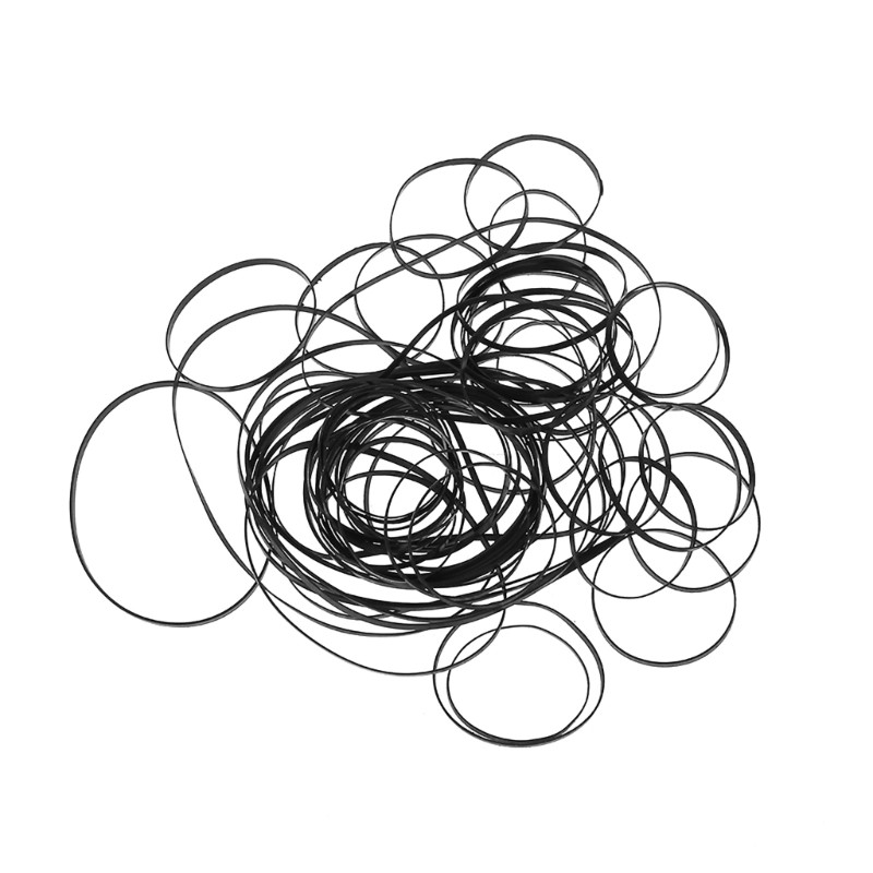 100PCS Assorted Flat Drive Belts 2mm Width Cassette Tape Machine Rubber Belts