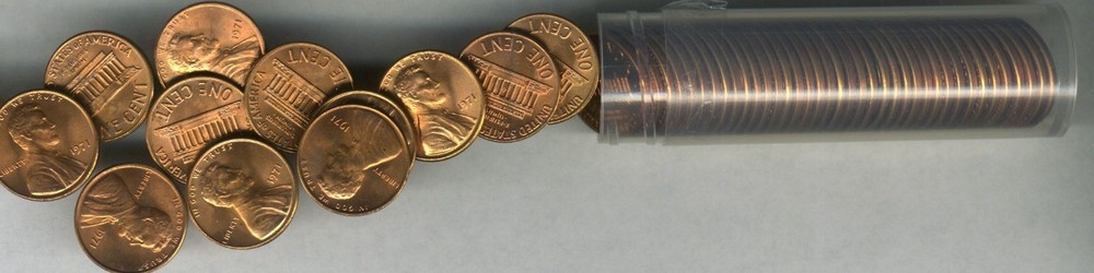 1971 P LINCOLN CENT BU RED ROLL