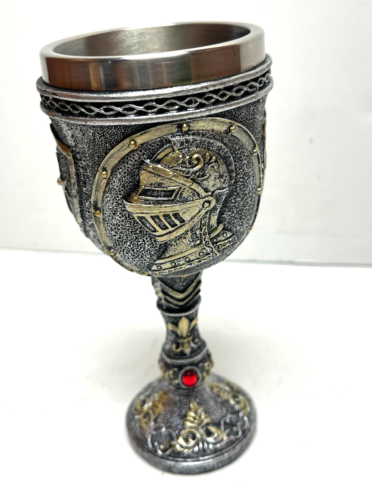 Medieval Armor Knight Wine Goblet - Renaissance Royal Warrior Chalice Drinkware