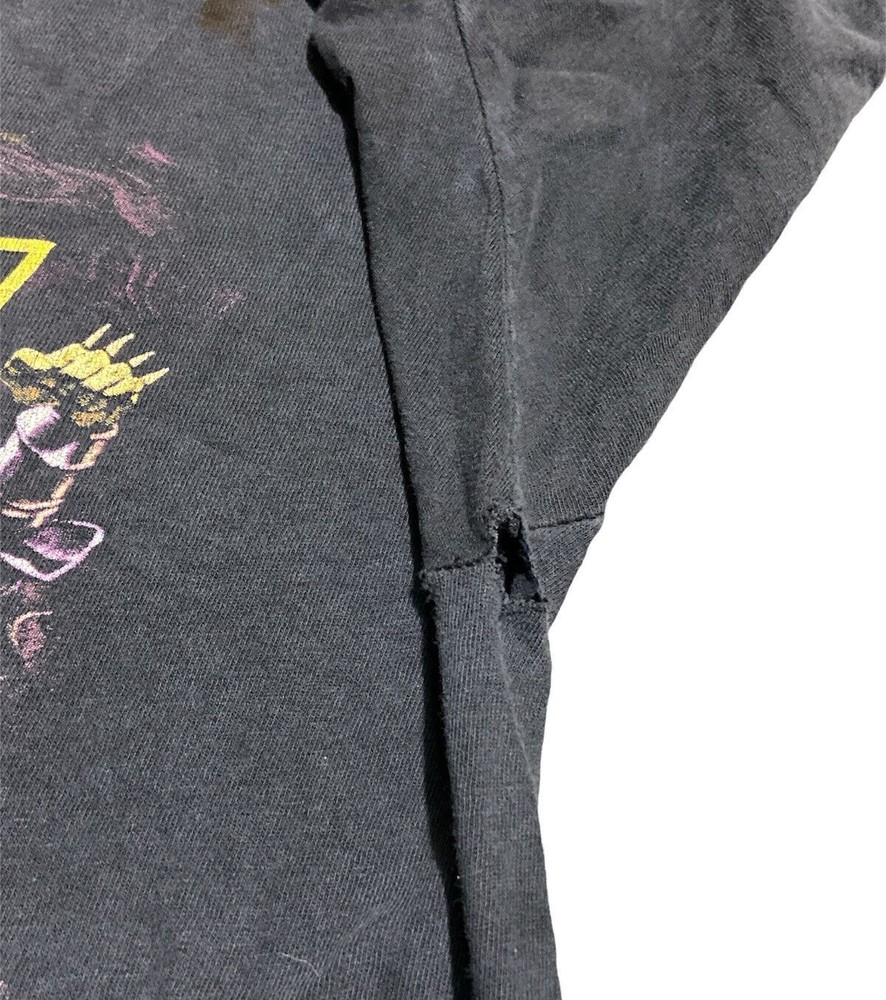 Vintage Kiss World Tour 90's Men's Black Size LTShirt Distressed Single Stitch