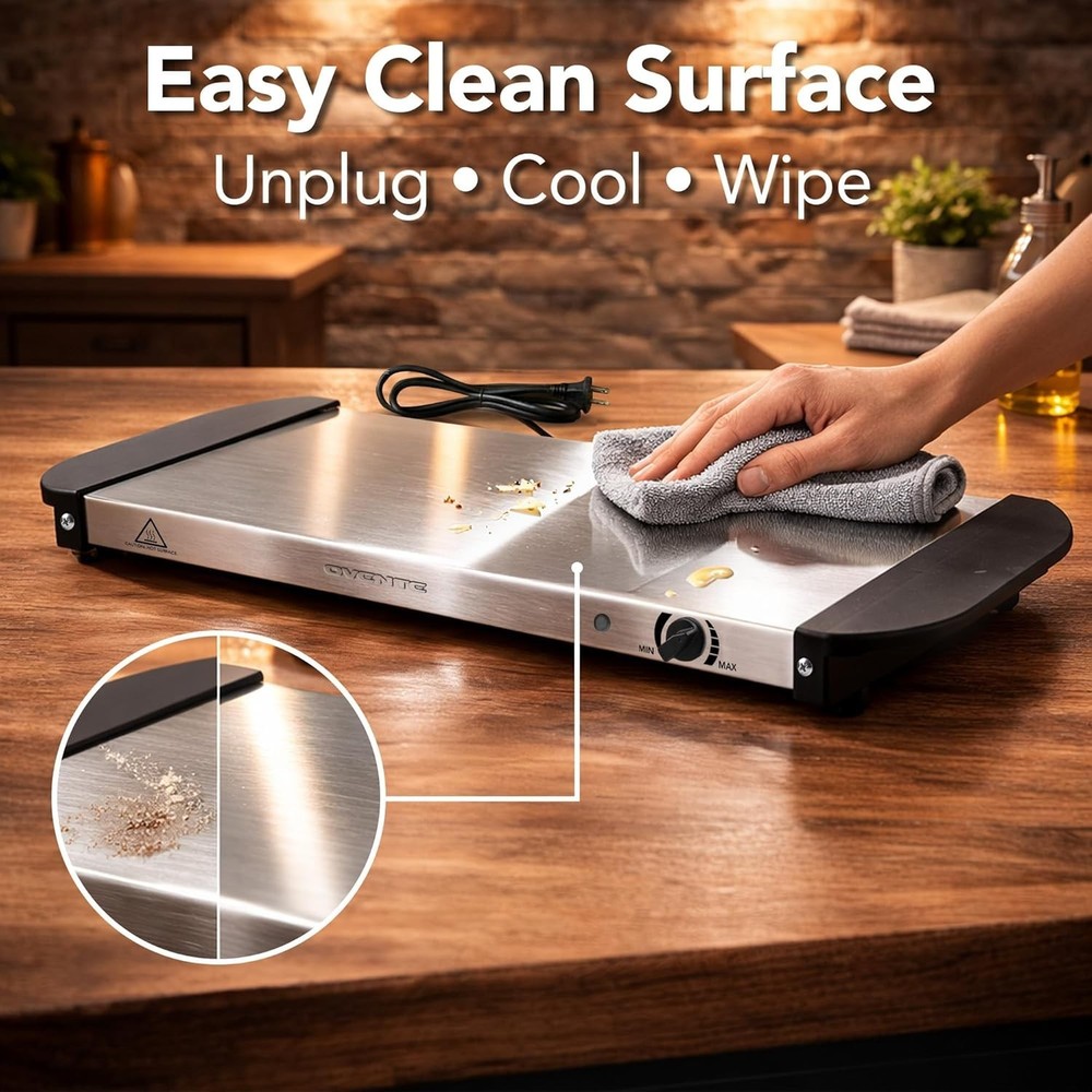 Electric Warming Tray - Adjustable Temperature Control for Buffets & Parties