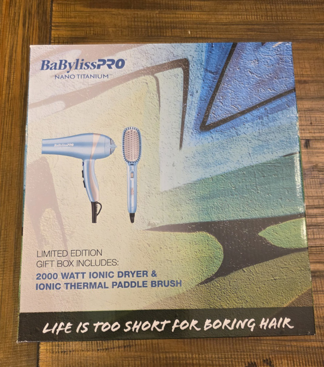 NEW BaByliss Pro Nano Titanium 2000 Watt Ionic Dryer & Paddle Thermal Brush