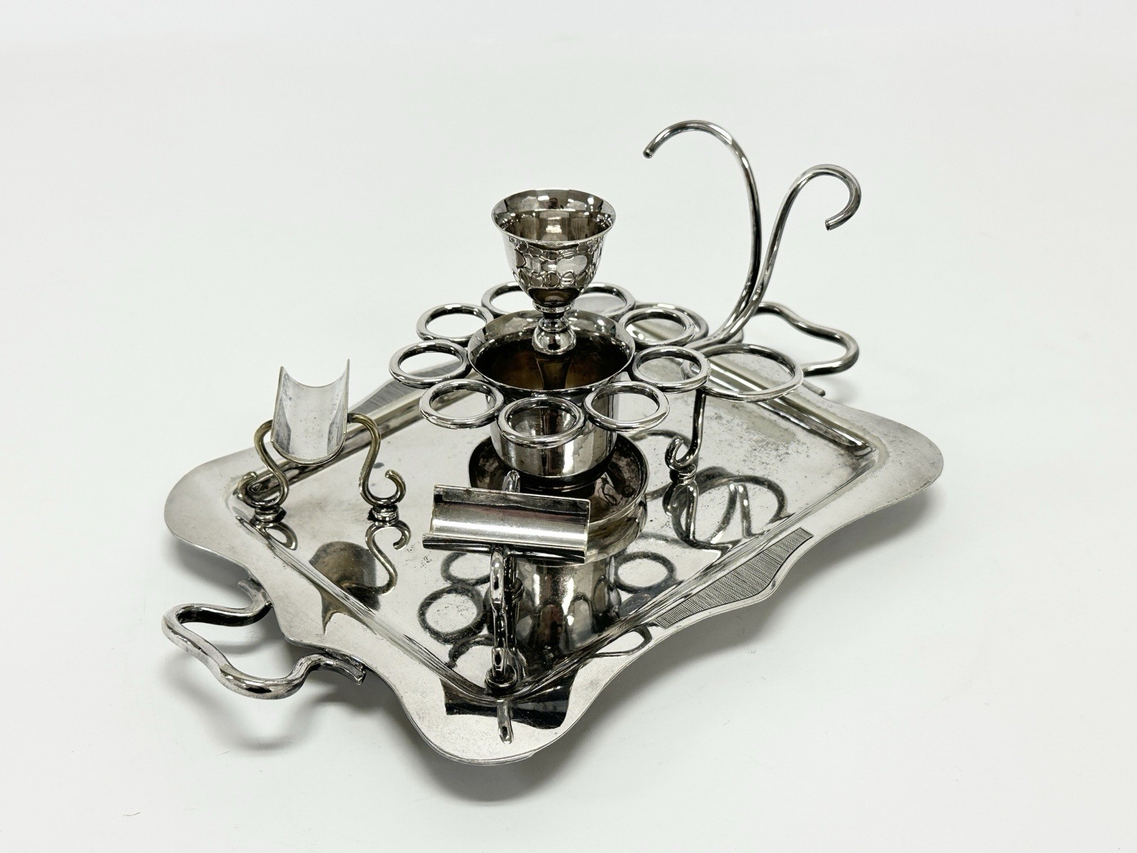 Antique English William Hutton & Sons Silver Plated Cigar Server Ca. 1880