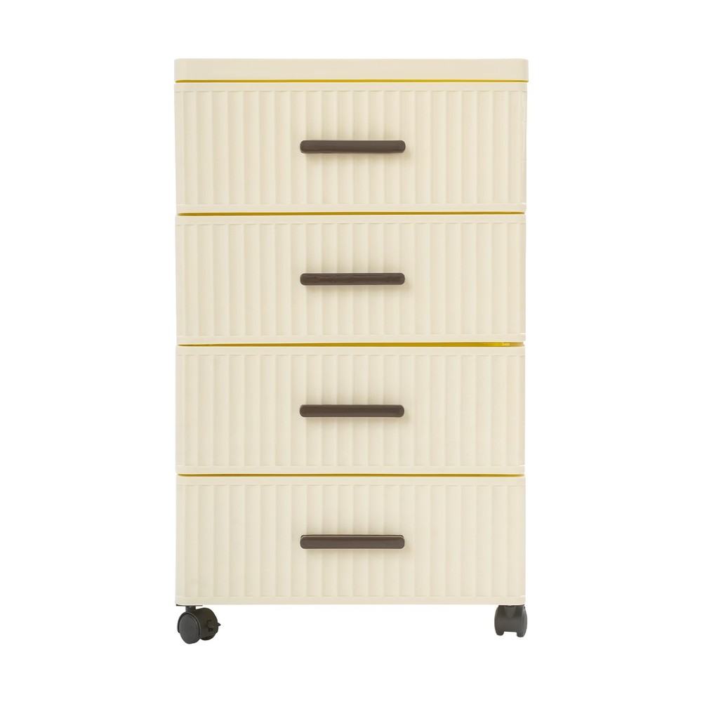 4 Tier Drawer Storage Organizer Drawers 4 Universal Wheels Storage Cabinet