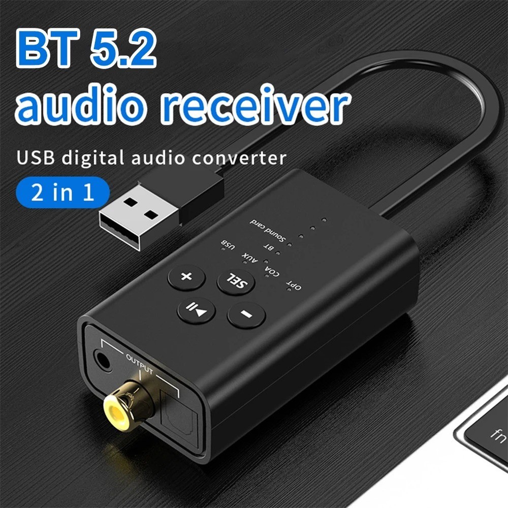 USB Wireless Audio Adapter AUX/Coaxial USB Audio Converter Bluetooth-Compatible
