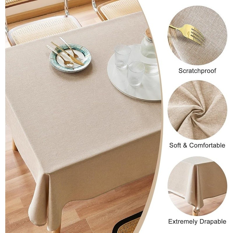 Premium Rectangular Tablecloth Waterproof Durable Washable Dining Parties Events