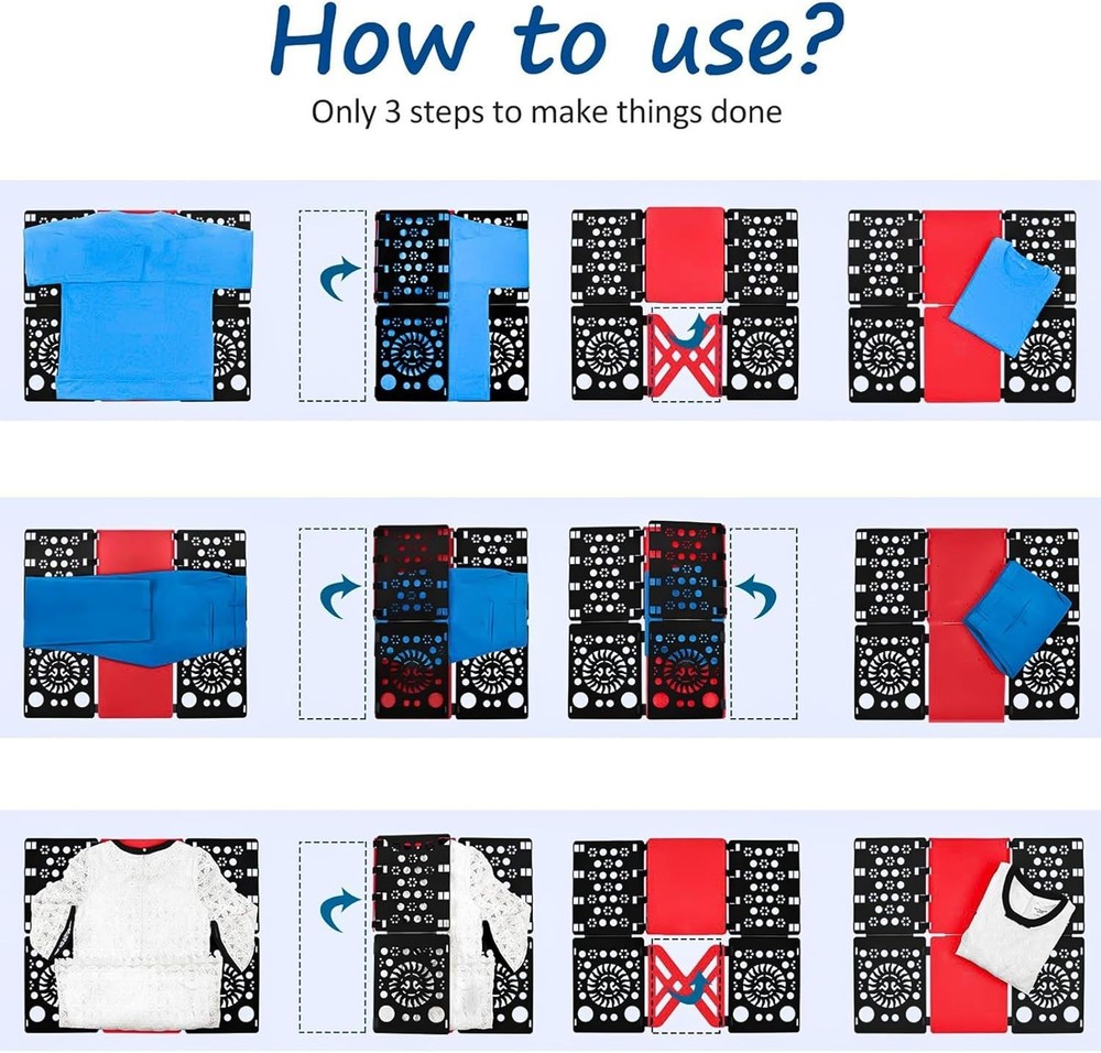 Version 3 Shirt Folding Board t Shirts Clothes Folder Durable Plastic Folding...