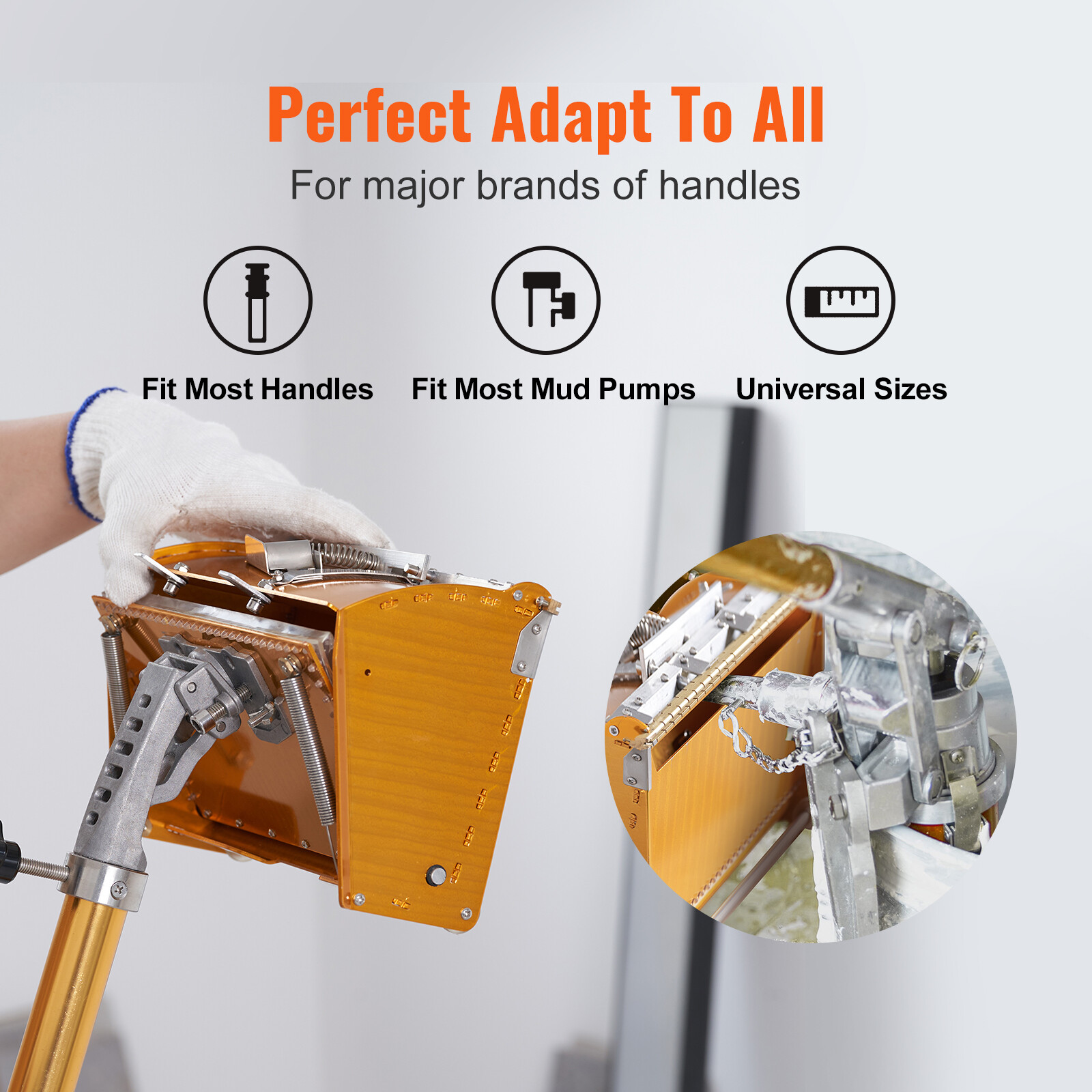 VEVOR Drywall Flat Box Finishing Mud Box 10'' Wall Compound Putty 2 Bonus Blades