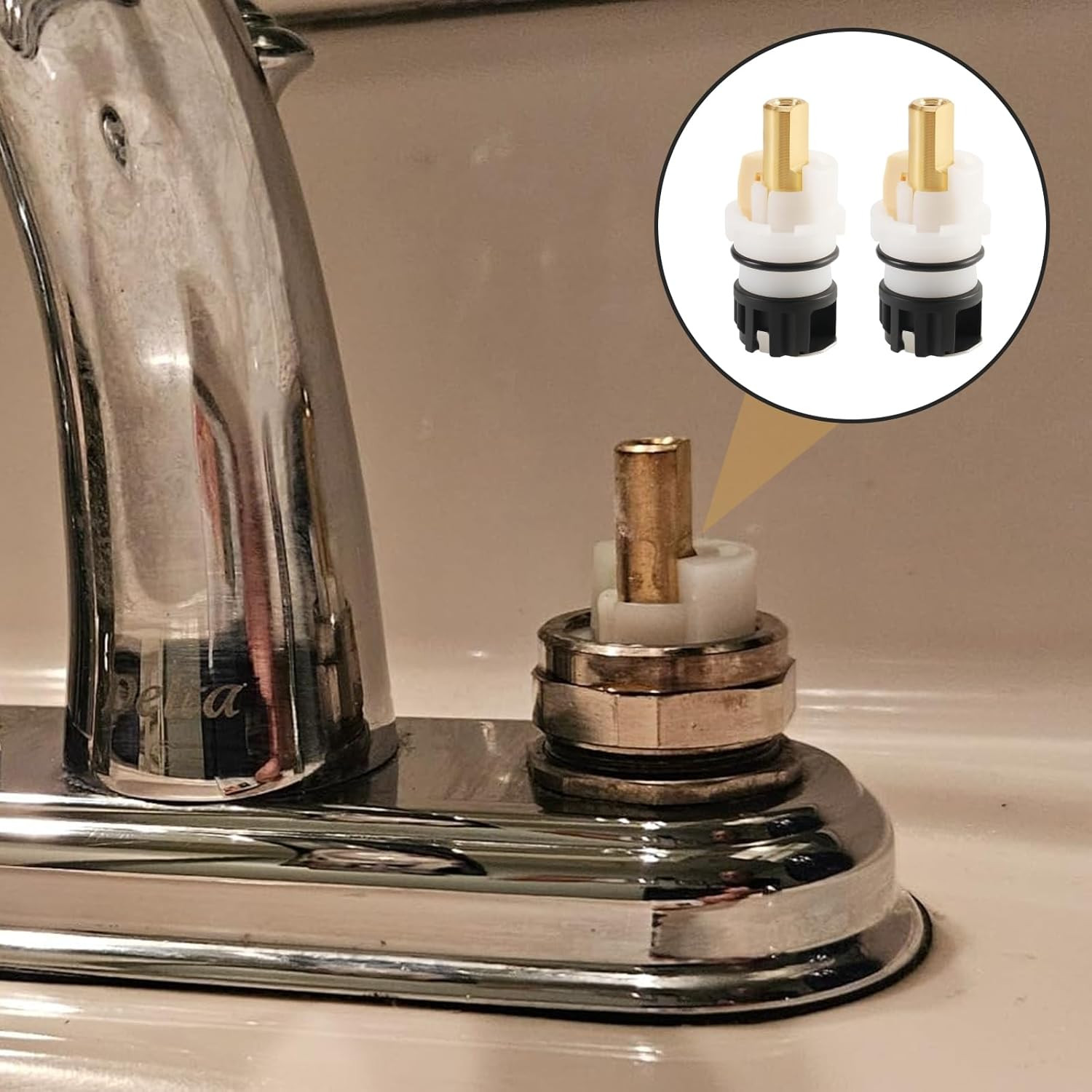 2 Pack RP25513 Faucet Stem Replacement for Delta Two Handle Faucet Repair Kit, P