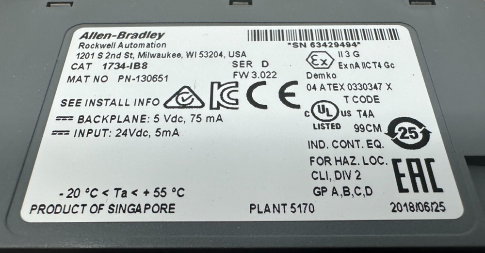Allen-Bradley 1734-IB8 Digital Input Module