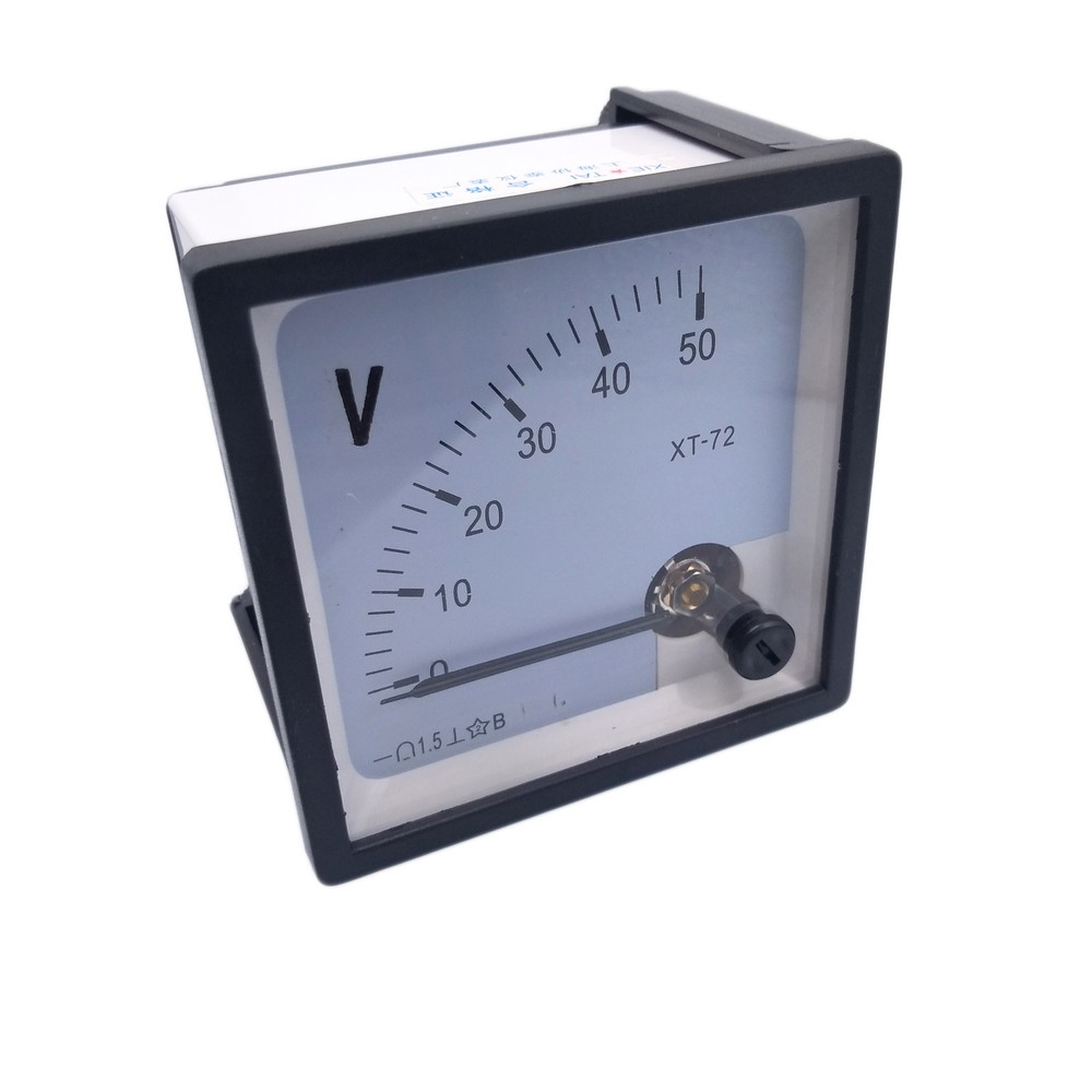 US Stock DC 0~50V Square Analog Volt Pointer Needle Panel Meter Voltmeter XT-72