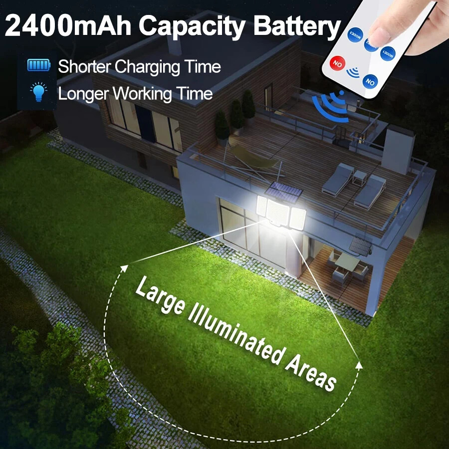 Outdoor Solar Light 348 LED IP65 Waterproof Motion Sensor 3 Modes