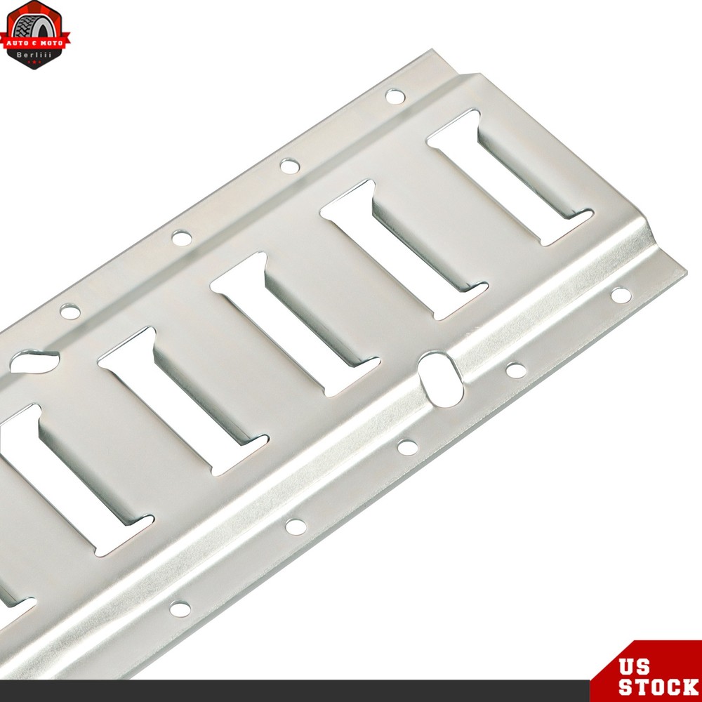 Carbon Steel 4pc Durable E Track Tie Down Rail Kit Silver Galvanized Replacement