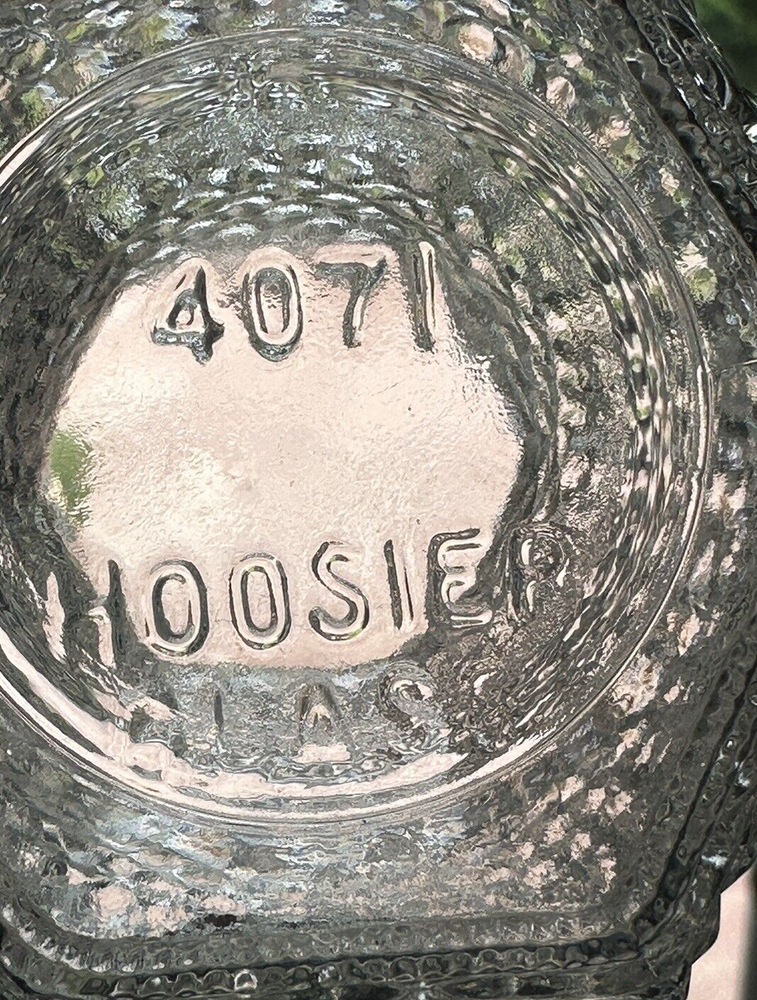 Hoosier Clear Glass Vase #4071 Diamond Point Pattern Hexagonal 5.5" x 3 "