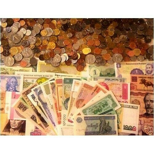 ASSORTED LOT ~ 25 FOREIGN COINS AND 5 BANKNOTES!