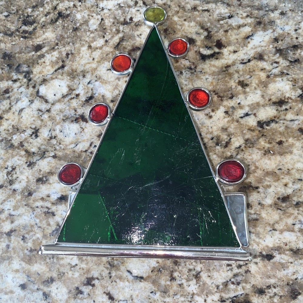 Christmas Tree with Presents Tabletop/ Window Sill Suncatcher