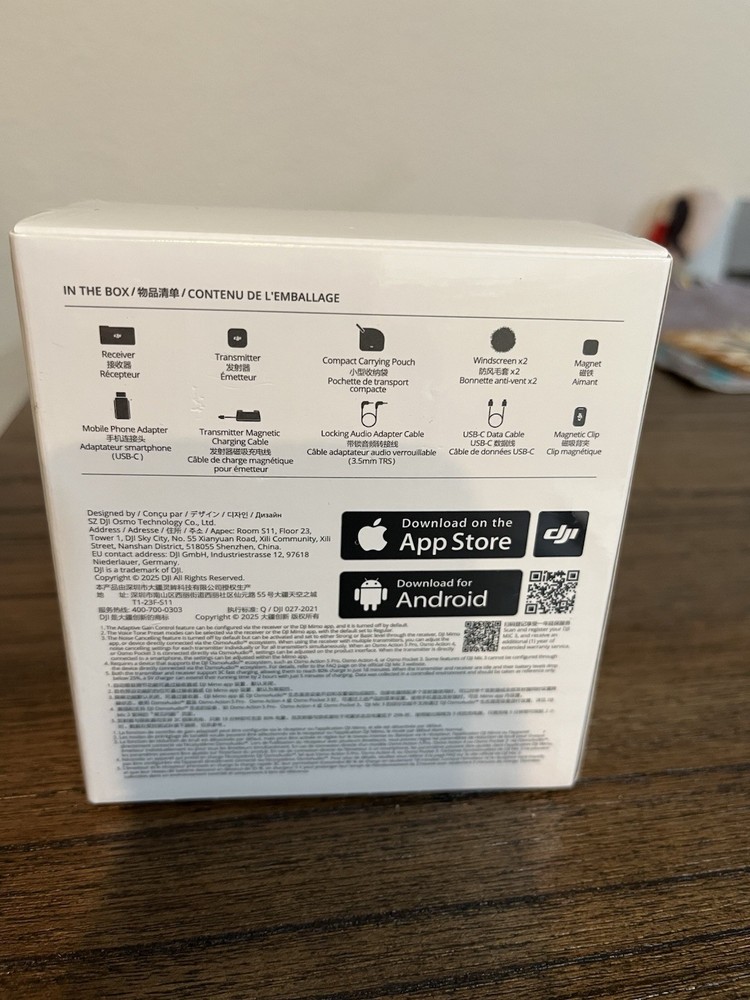 DJI Mic Mini (1 TX+1 RX) Wireless Lavalier Microphone for iPhone/Camera/Android