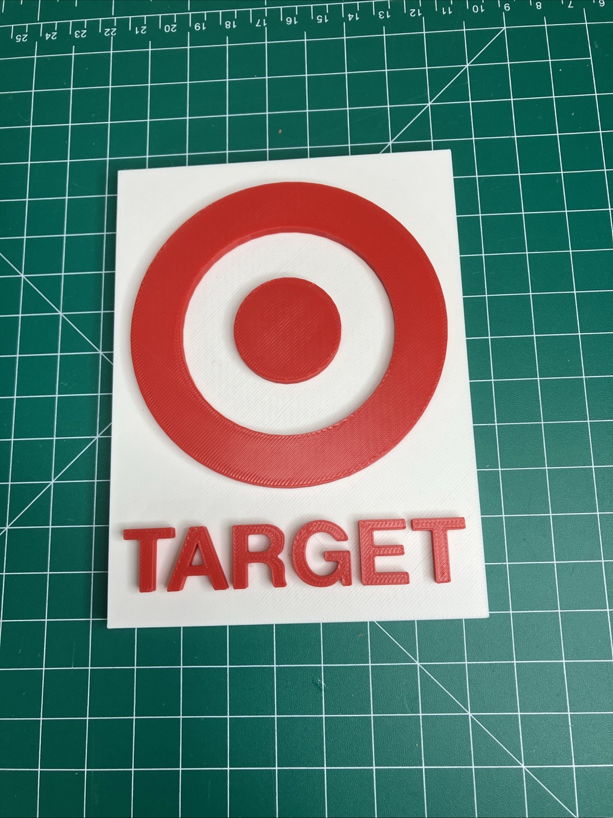3D Printed Target Logo Sign Fan Art Display