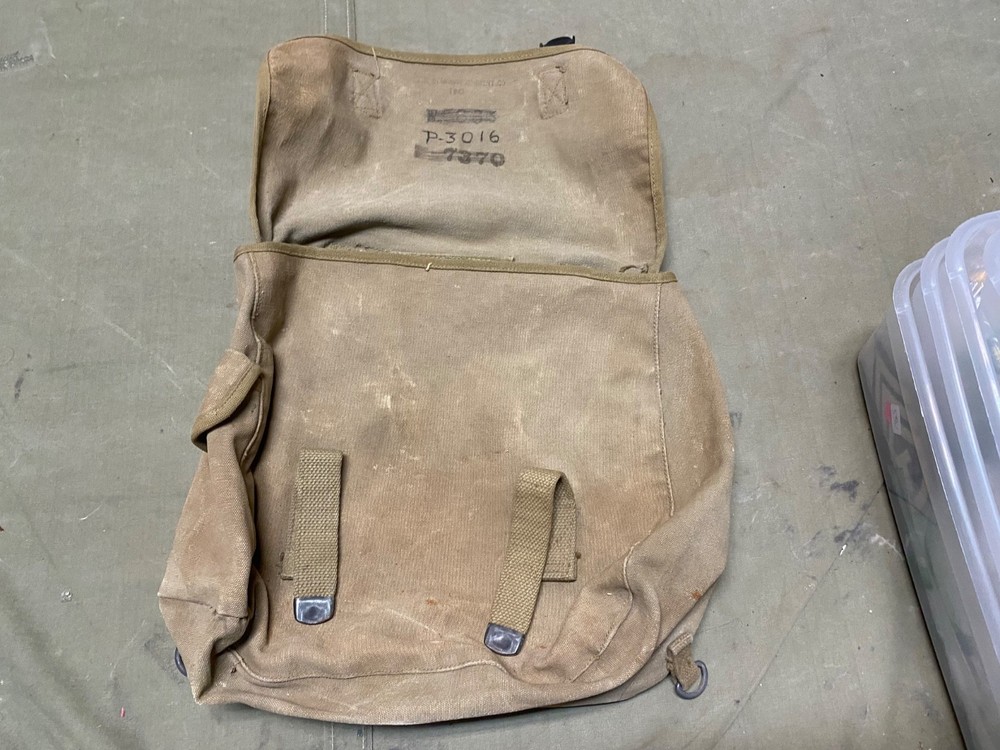 ORIGINAL WWII US AIRBORNE PARATROOPER M1936 m36 MUSETTE JUMP BAG-OD#3, 1943