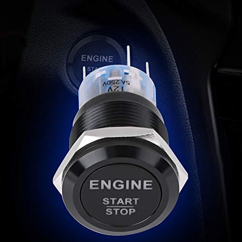 Car Engine Start Switch, 2 Colors Universal 12V White LED Car Engine Start