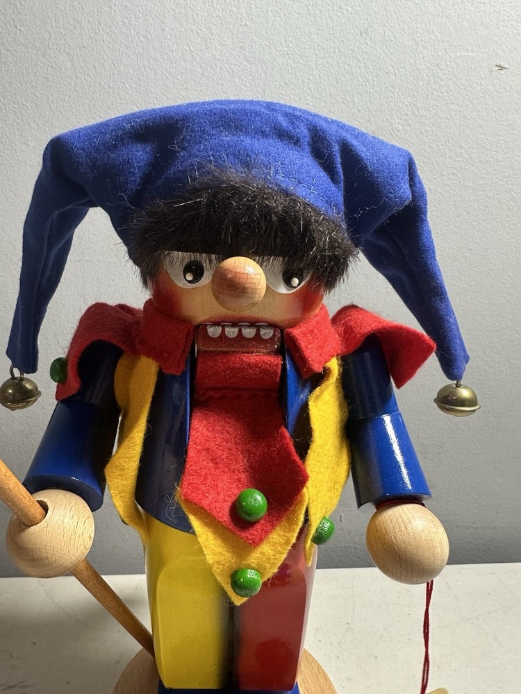Steinbach Nutcracker Chubby Jester Red Blue & Yellow Handmade in Germany