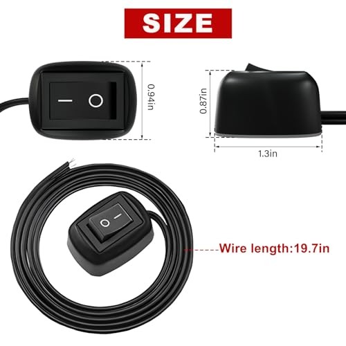 Car Push Button Switch, Paste Type DIY Car Switch, Universal DC 12V 19.6 inches