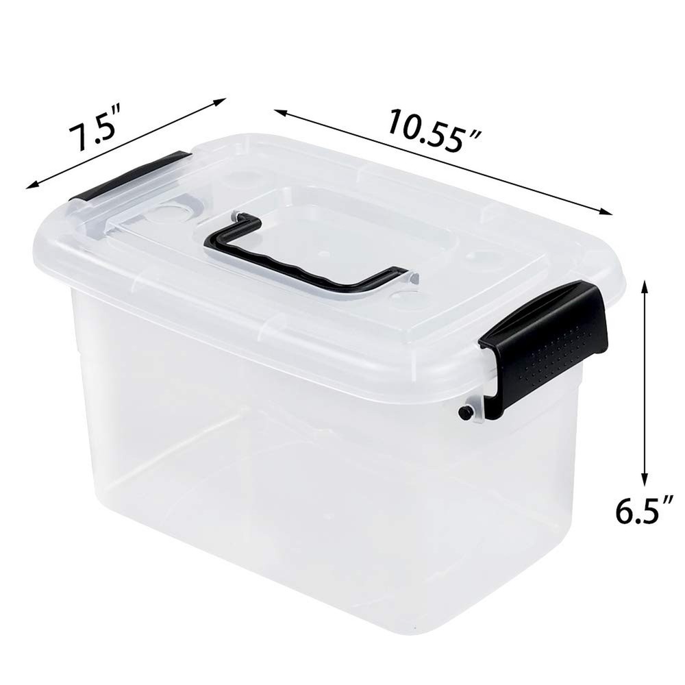 6 Pack 5.5 Quart Storage Container Box with Lids, Small Plastic Storage Bins ...