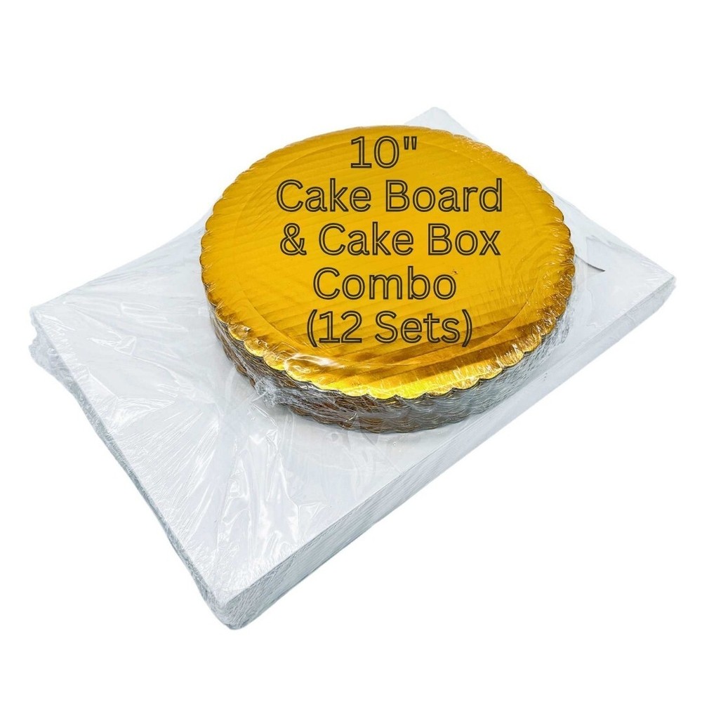 10"x10"X5" Cake Box & Board Bundle (12 sets)