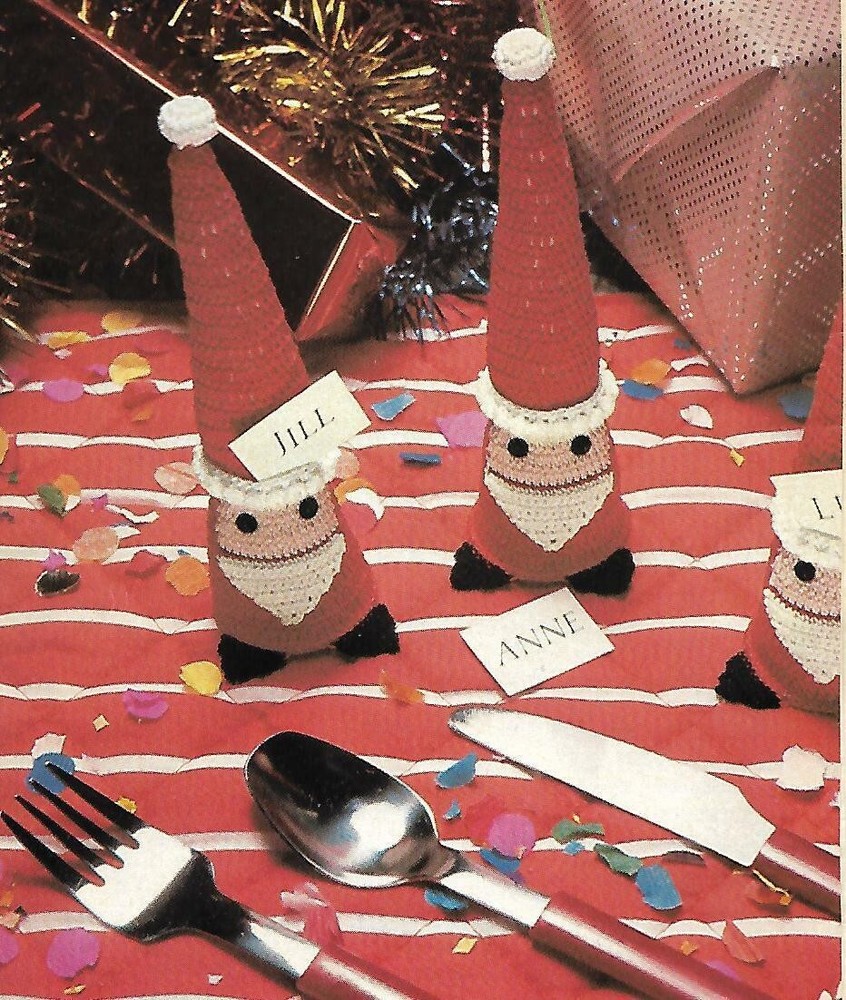 Santa Place Markers crochet PATTERN INSTRUCTIONS