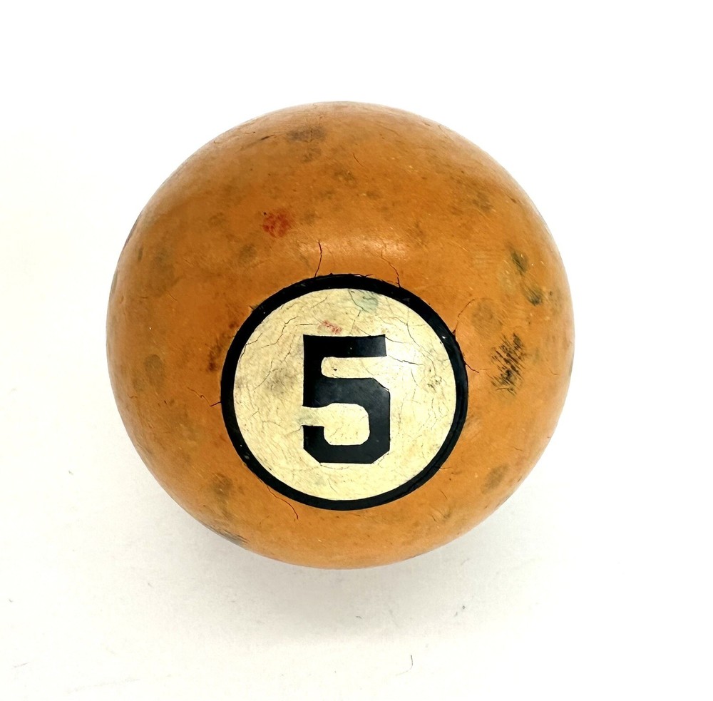 Vintage Clay #5 Solid Orange Pool Billiards Ball
