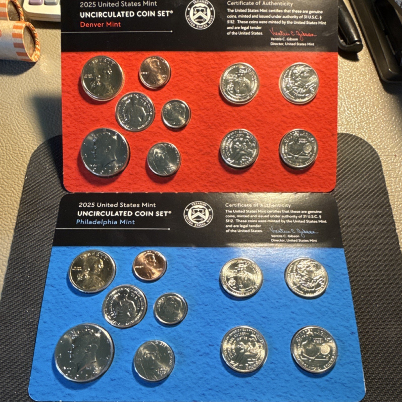 United States Mint 2025 Uncirculated Coin Set Denver & Philadelphia $1-$1¢