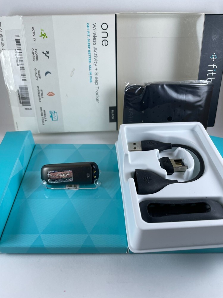 Renewed Authentic Fitbit One Tracker/New Battery/Black/Open Box