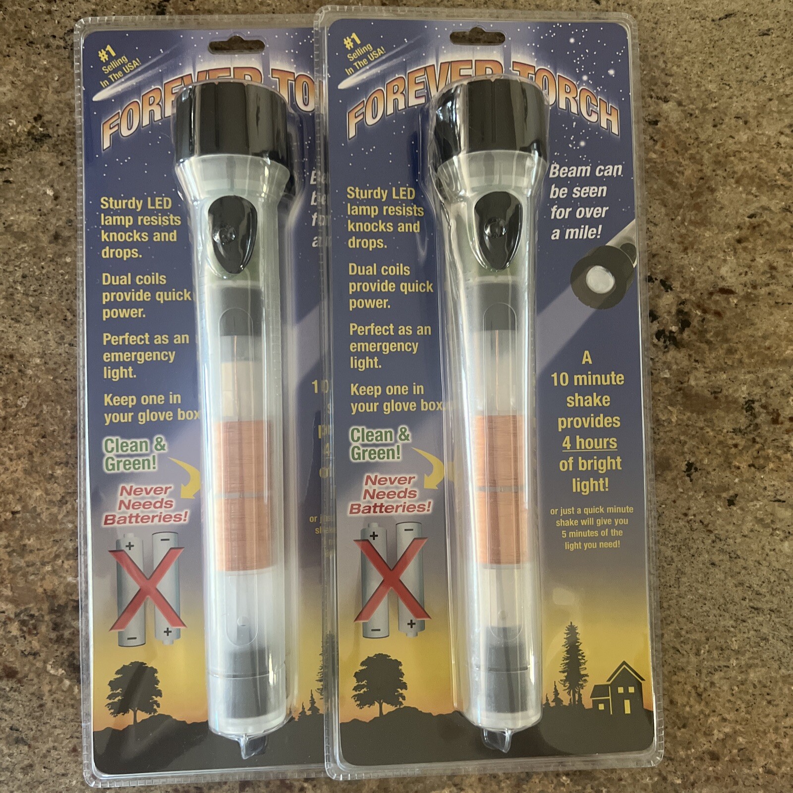 Forever Torch Shake Flashlight Set of 2, No-Battery Lights