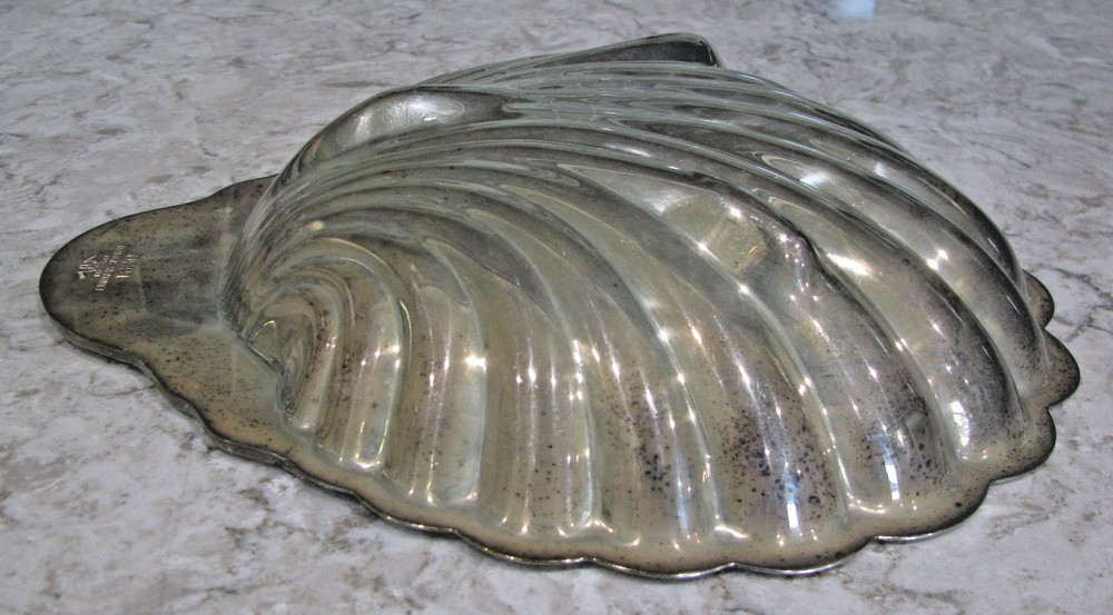 Vintage F. B. Rogers Silver Plated Seashell-Shaped Footed Serving Dish #1630,