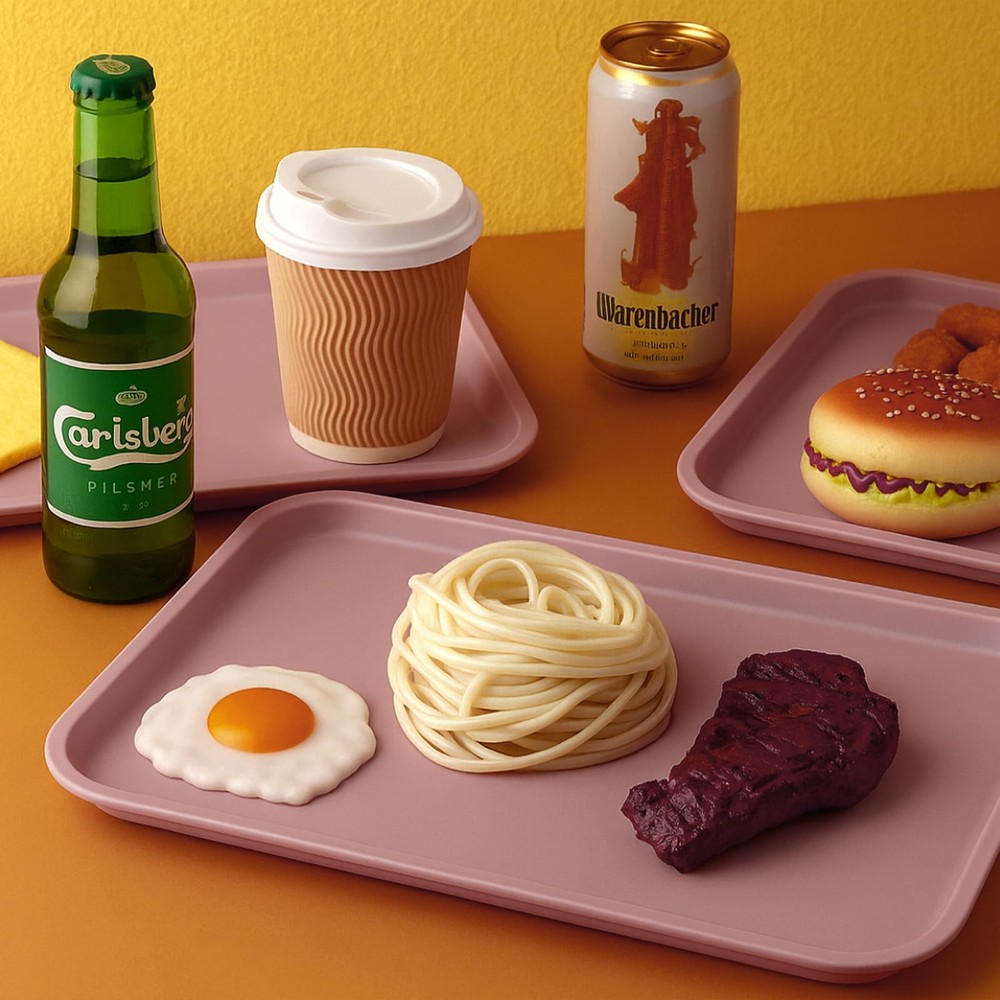 18 PCS Plastic Fast Food Trays Bulk 9x12 Inch Rectangular Cafeteria Serving