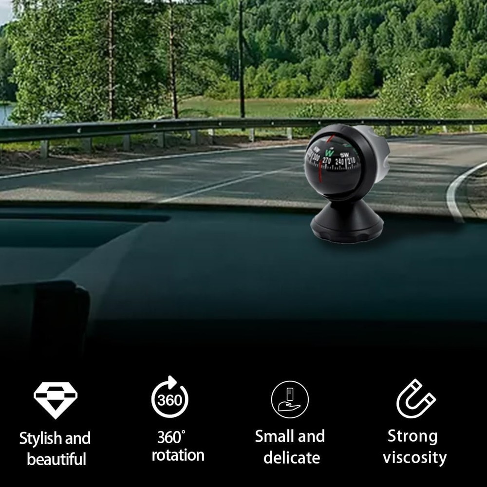 Compact ABS Car Compass Ball - Reliable Navigation for Vehicles and Beyond