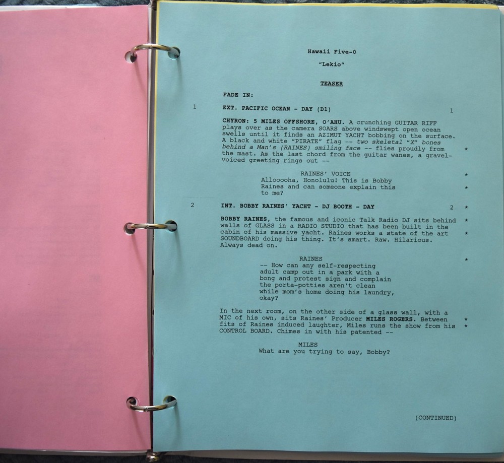 2012 Hawaii Five-O "Lekio" Original Script + Shooting Schedule