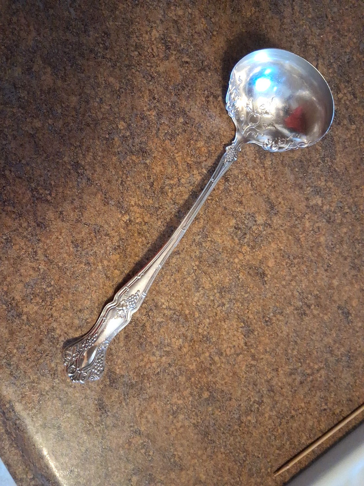 1847 ROGERS Vintage Grape Pattern- Large Soup Ladle 10 7/8”