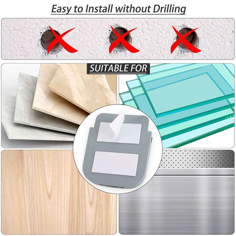 Remote Control Holder Phone Stand Wall Mounted Media Controller Organizer Box