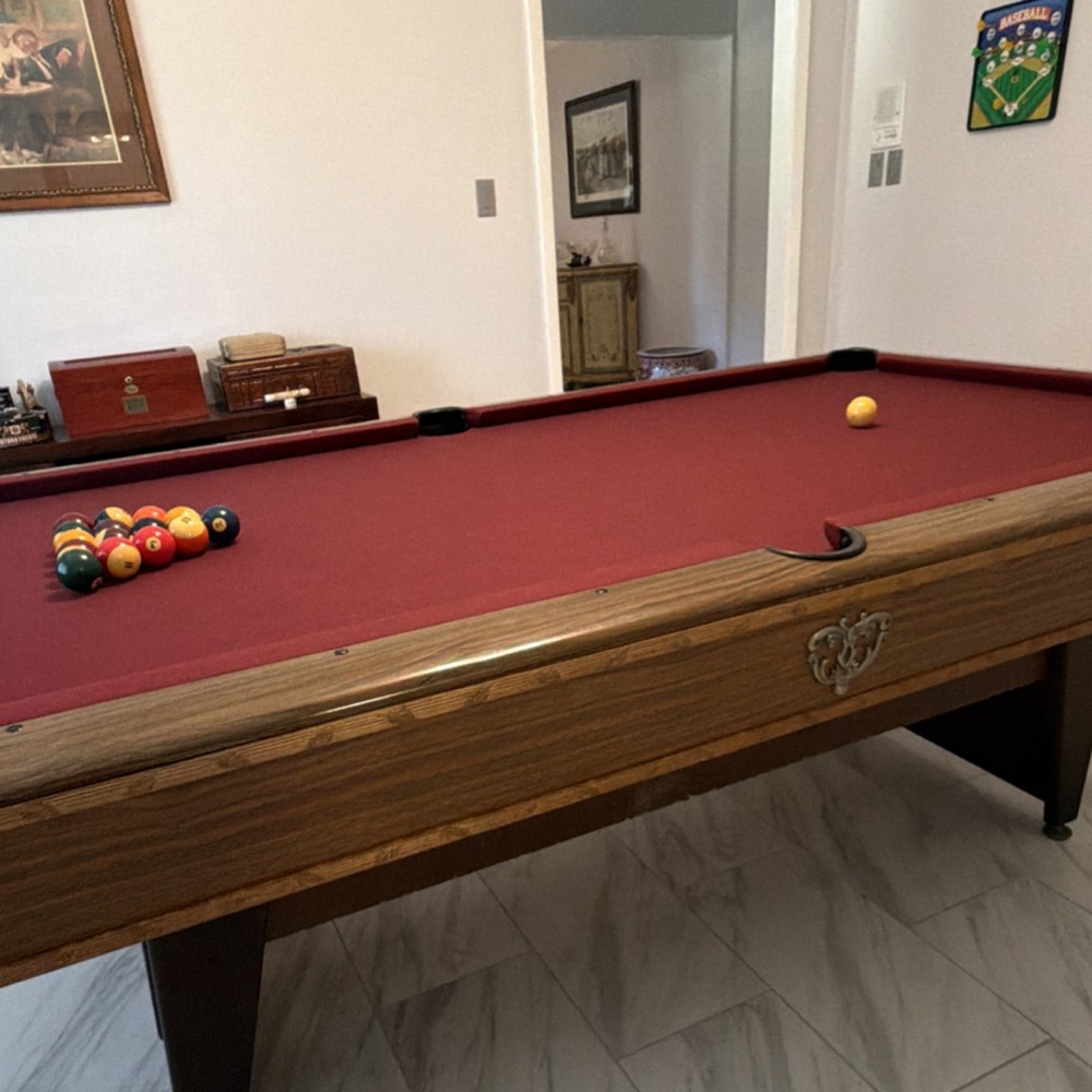 Brunswick Windsor Billiard Table with Red Felt