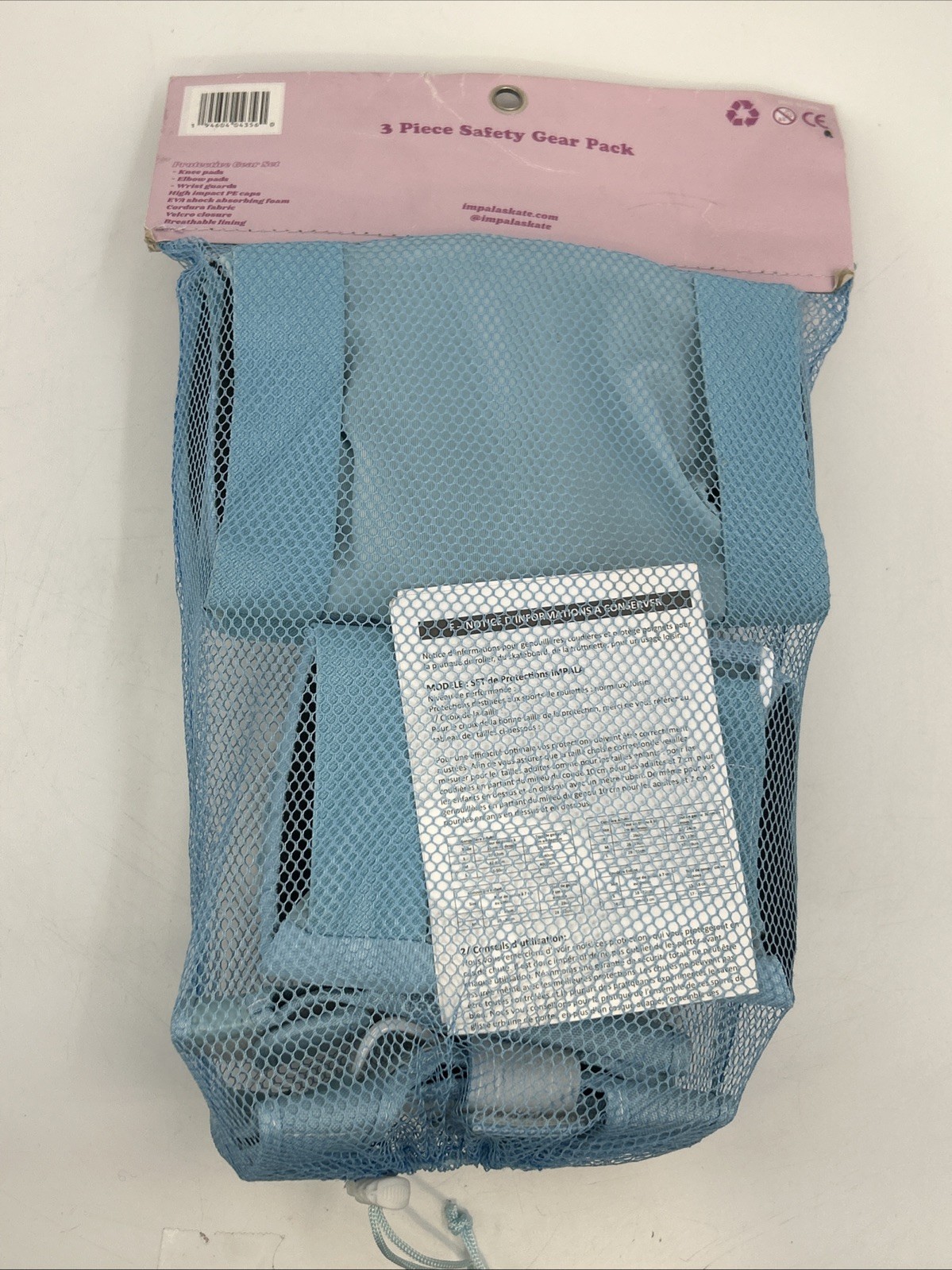 Impala Safety Gear Pack Adult SMALL Light Blue Knee Elbow Wrist Guards Skating