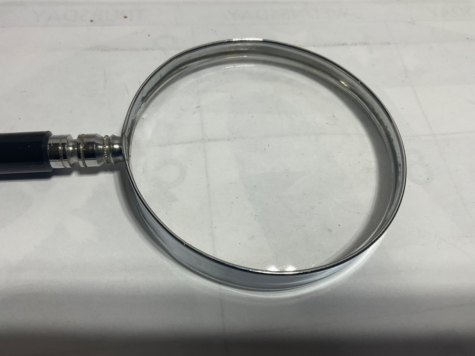 Vintage Magnifying Glass - Glass Lens Metal Frame - Made in Japan