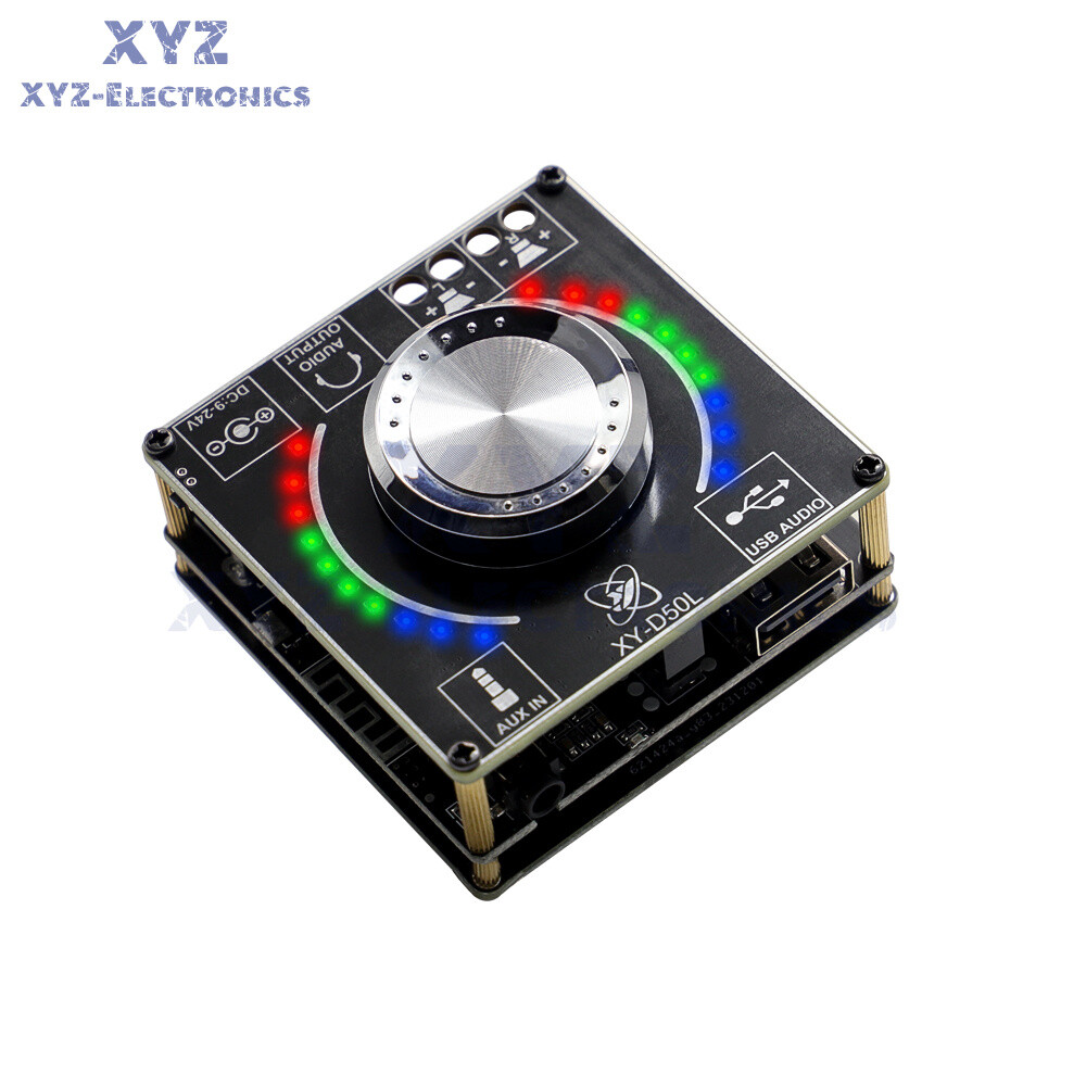 D50L Stereo Bluetooth 5.1 Audio Digital Power Amplifier Board Light APP Control